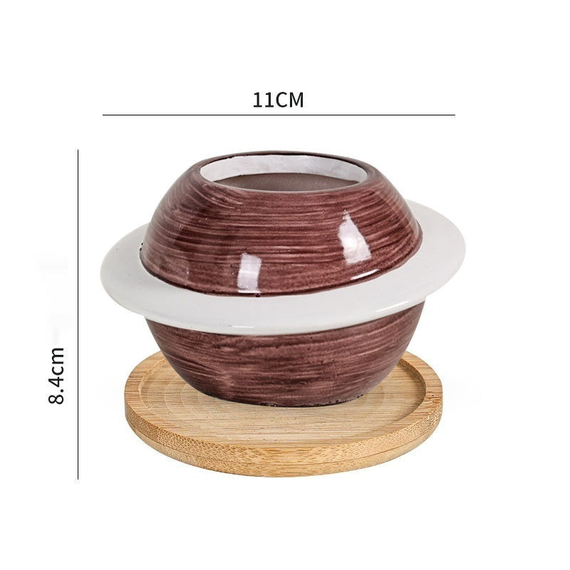 Ceramic Dreamglaze Planet Succulent Pot