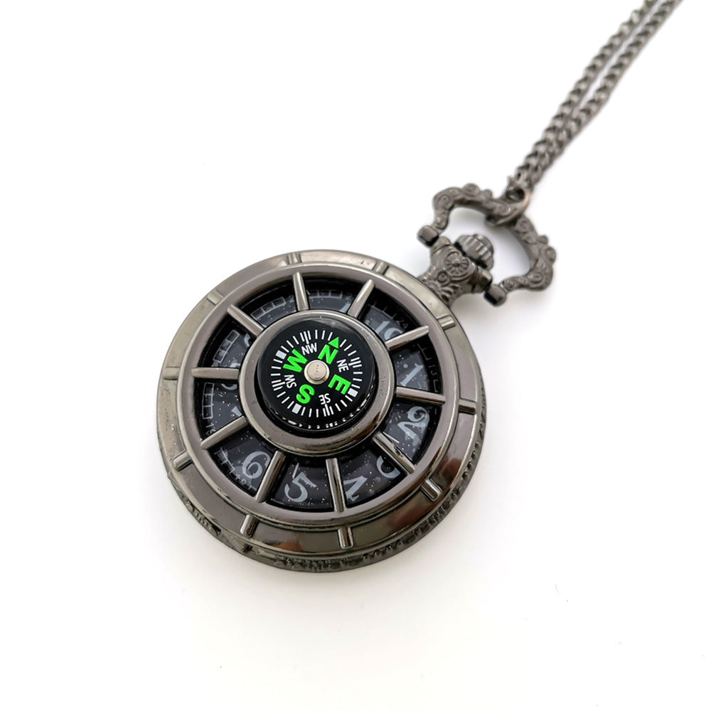 Compass Pocket Watch Necklace