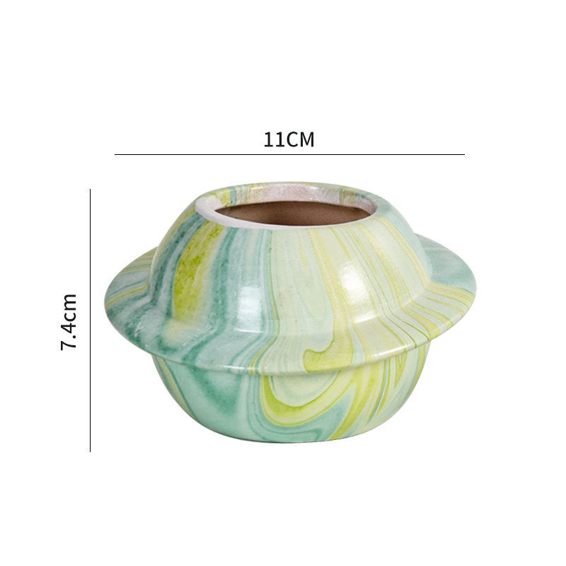 Ceramic Dreamglaze Planet Succulent Pot