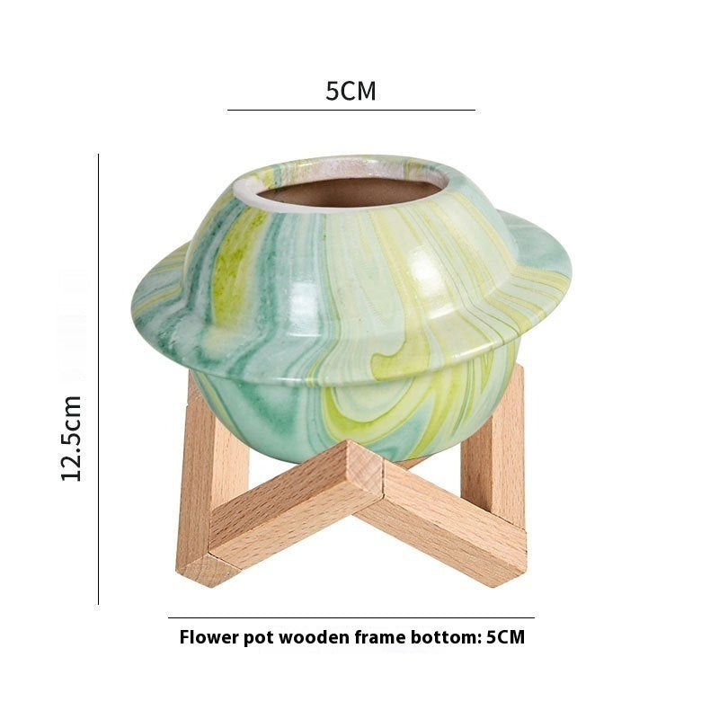 Ceramic Dreamglaze Planet Succulent Pot