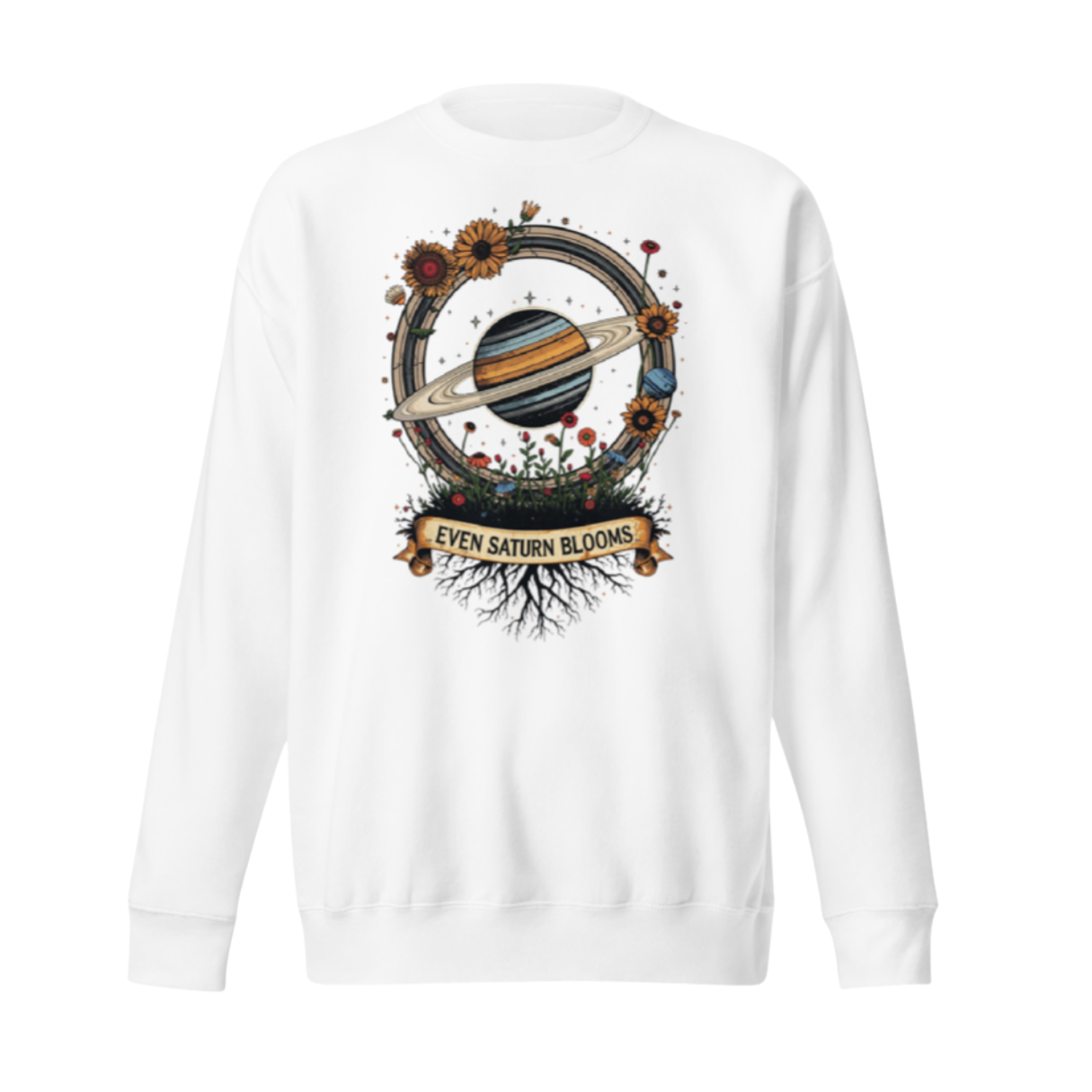 Even Saturn Blooms Premium Sweatshirt