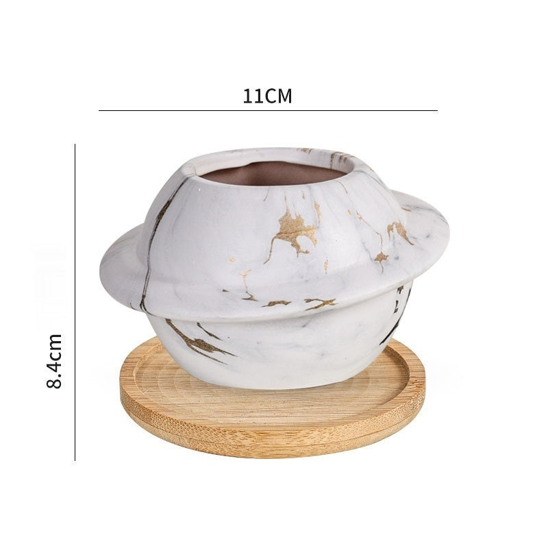 Ceramic Dreamglaze Planet Succulent Pot