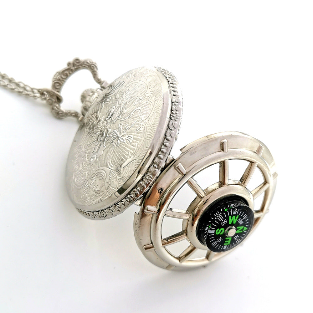Compass Pocket Watch Necklace