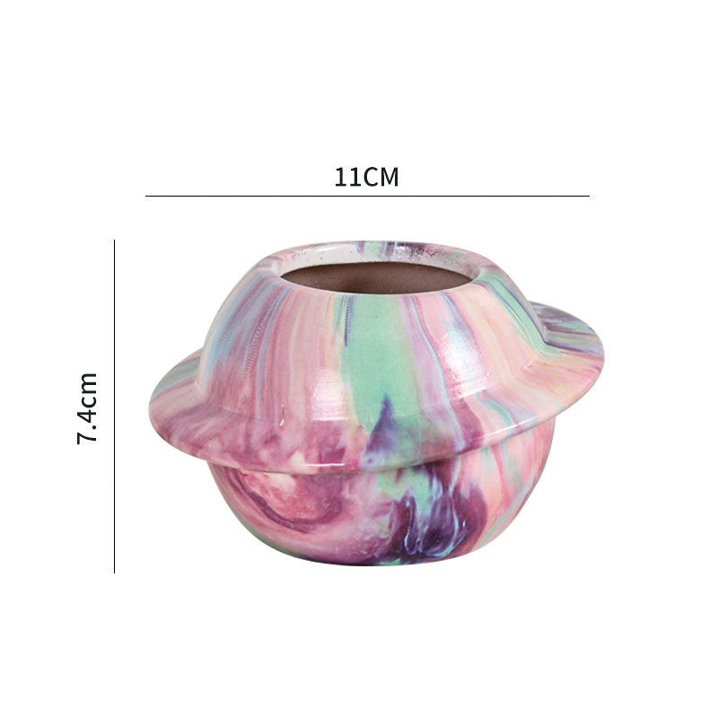 Ceramic Dreamglaze Planet Succulent Pot