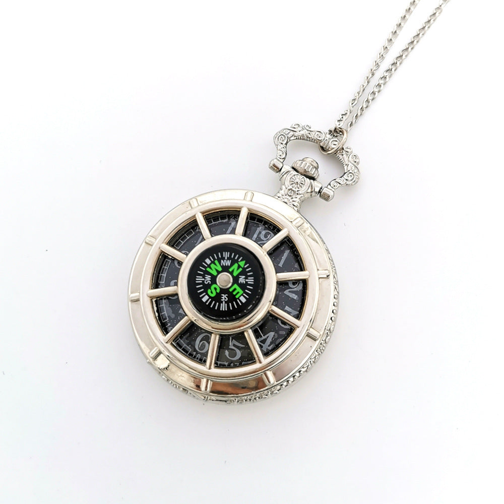 Compass Pocket Watch Necklace