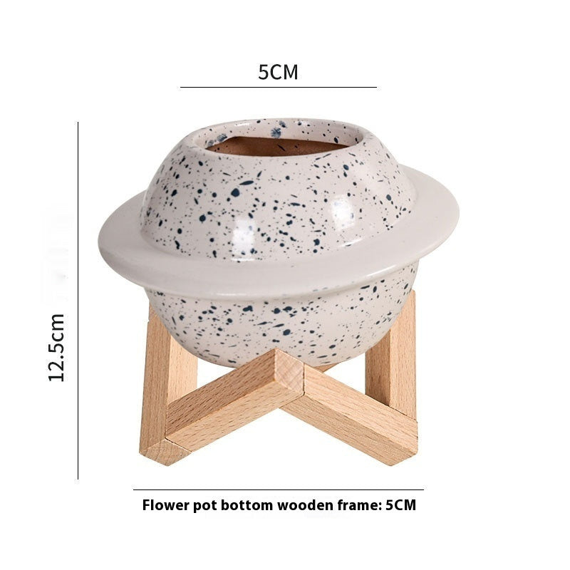 Ceramic Dreamglaze Planet Succulent Pot