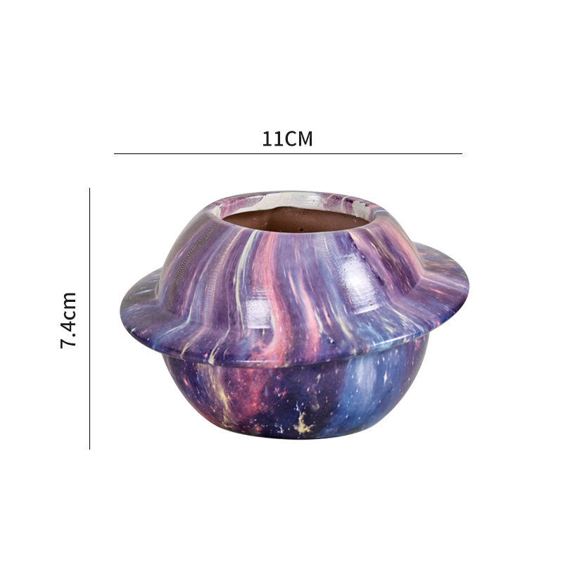 Ceramic Dreamglaze Planet Succulent Pot