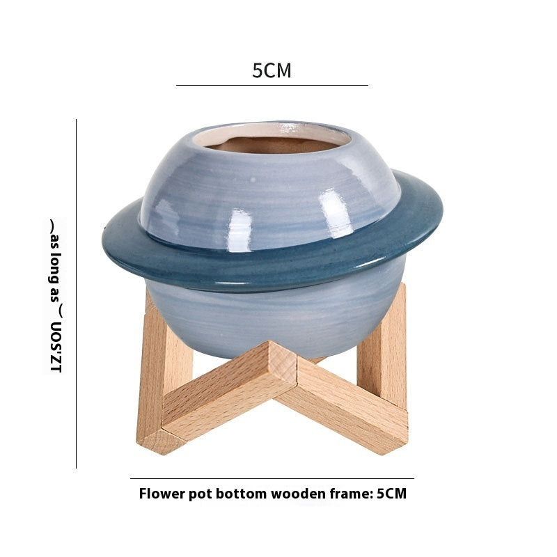 Ceramic Dreamglaze Planet Succulent Pot