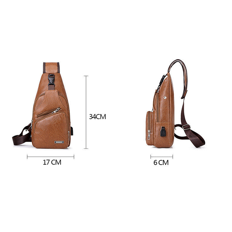 Casual Fashion USB Charging Chest Bag