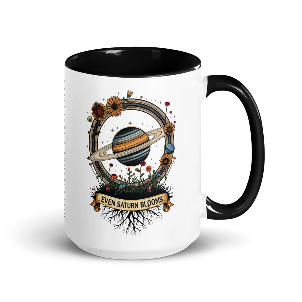 Even Saturn Blooms Color Splash Ceramic Mug