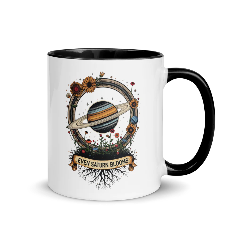 Even Saturn Blooms Color Splash Ceramic Mug