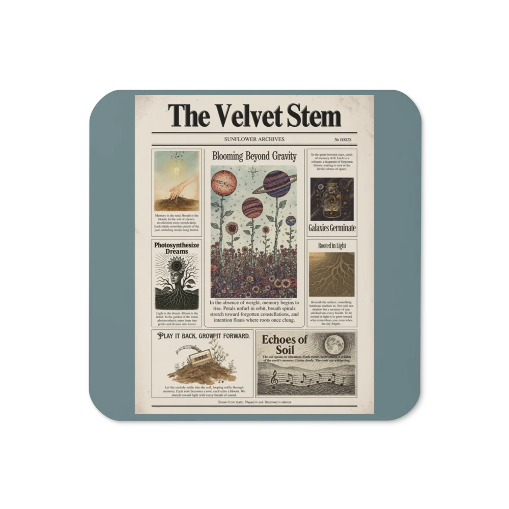 The Velvet Stem- Cork-Back Coaster
