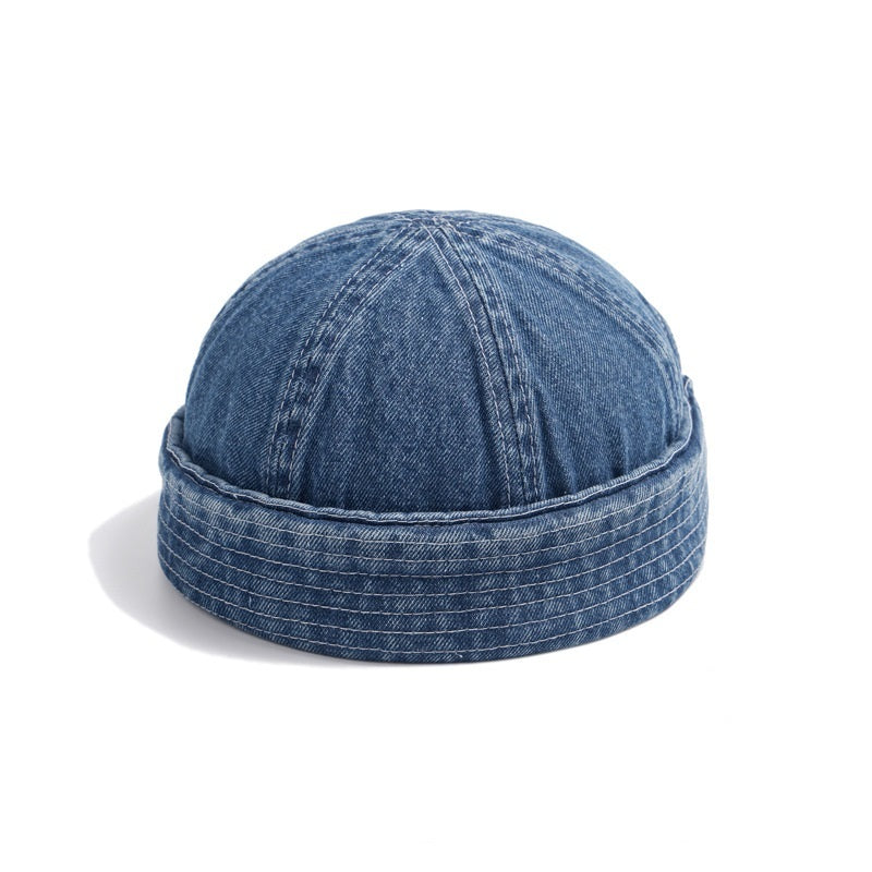 Washed Denim Retro Skullcap