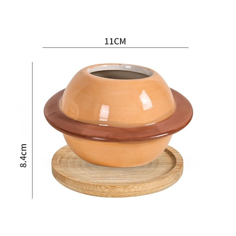 Ceramic Dreamglaze Planet Succulent Pot