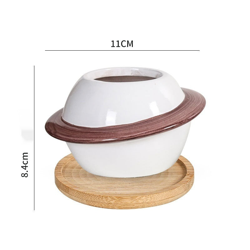 Ceramic Dreamglaze Planet Succulent Pot