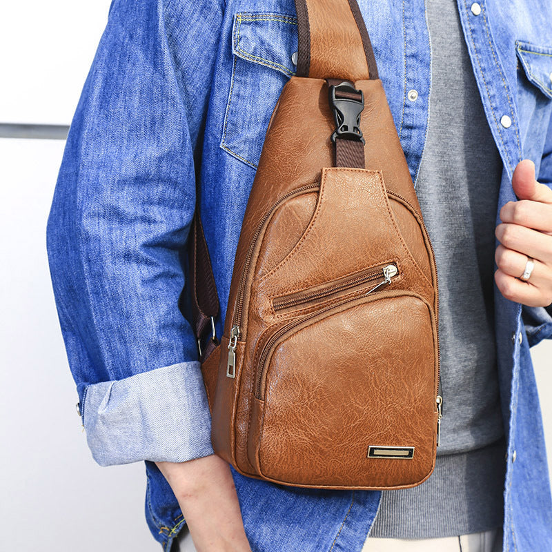 Casual Fashion USB Charging Chest Bag