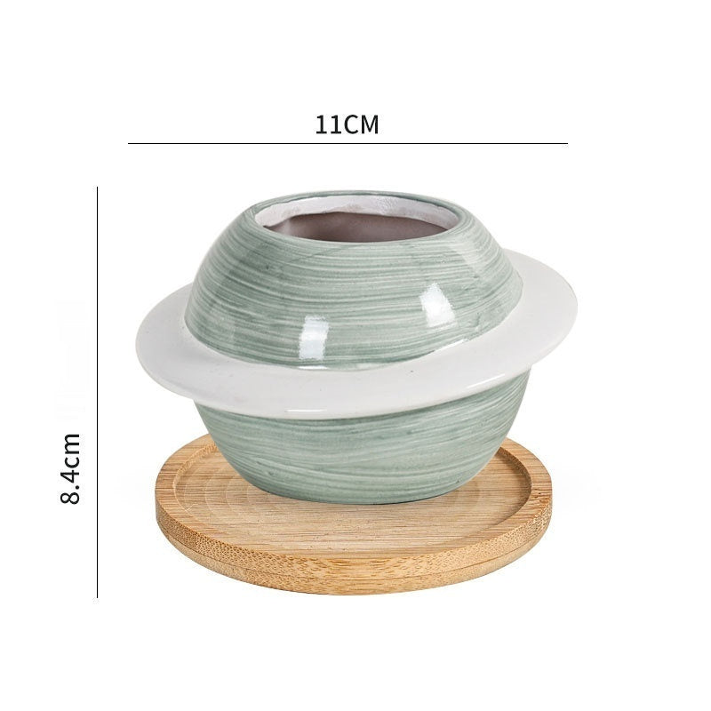 Ceramic Dreamglaze Planet Succulent Pot