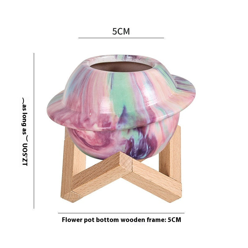 Ceramic Dreamglaze Planet Succulent Pot