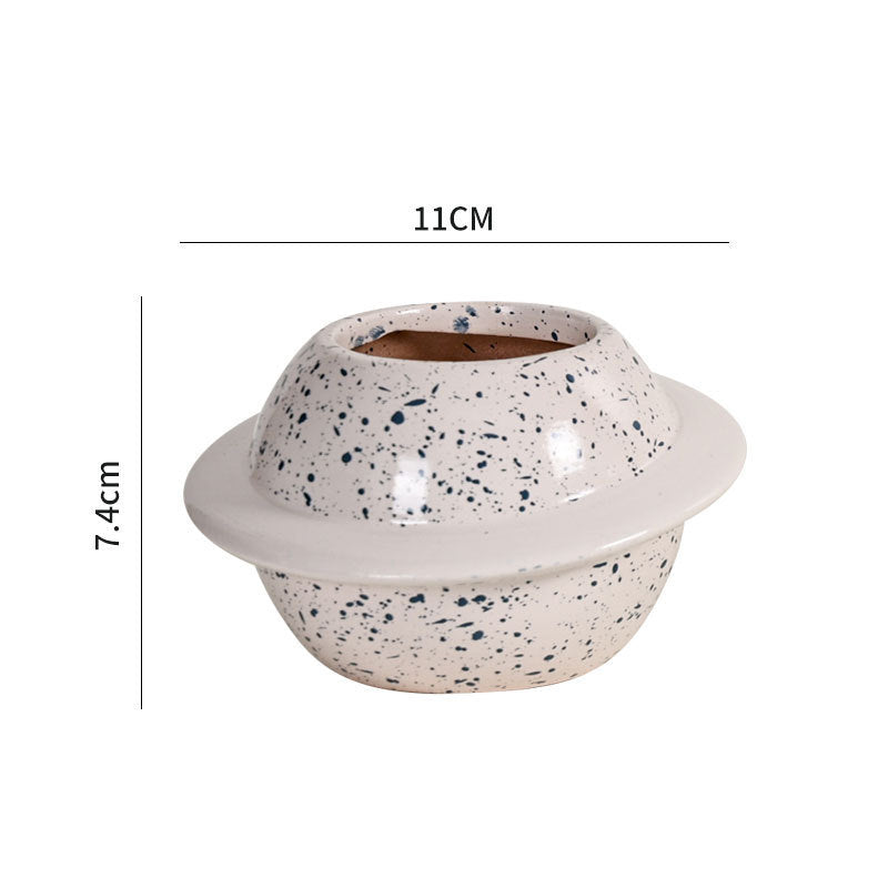 Ceramic Dreamglaze Planet Succulent Pot
