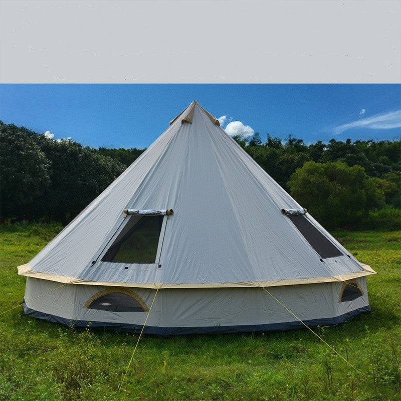 Spacious Pyramid Camping Tent w/Sunscreen
