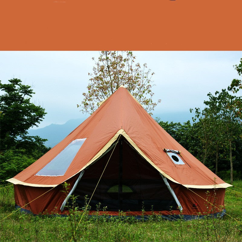 Spacious Pyramid Camping Tent w/Sunscreen