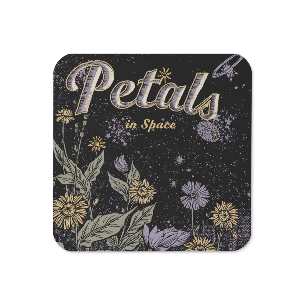 Petals in Space- Cork-Back Coaster